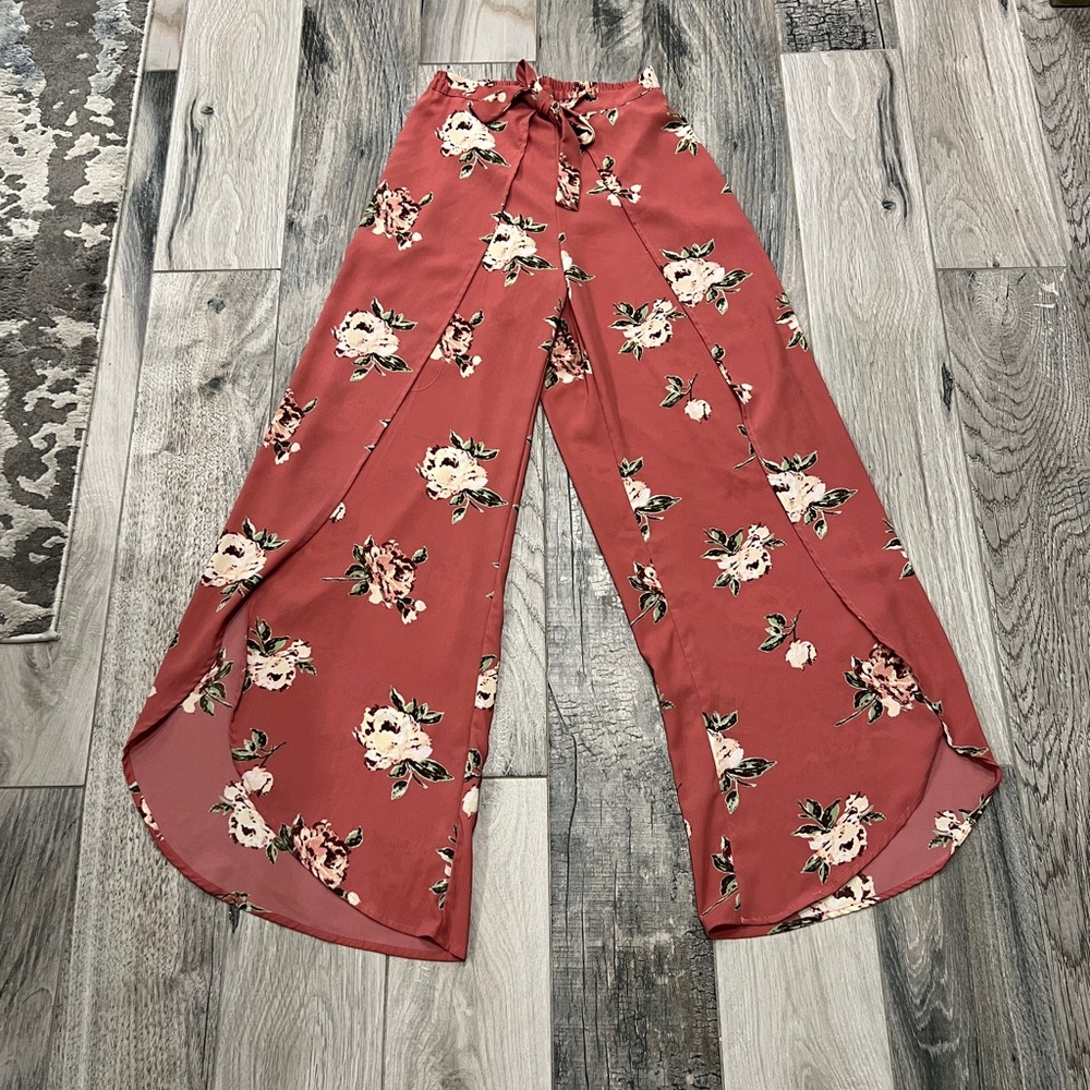Pink Floral Pants